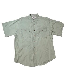 Orvis Men's Sage Green  Button Down Short Sleeve Fishing Shirt XL Cotton
